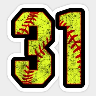 Fastpitch Softball Number 31 #31 Softball Shirt Jersey Uniform Favorite Player Biggest Fan Sticker